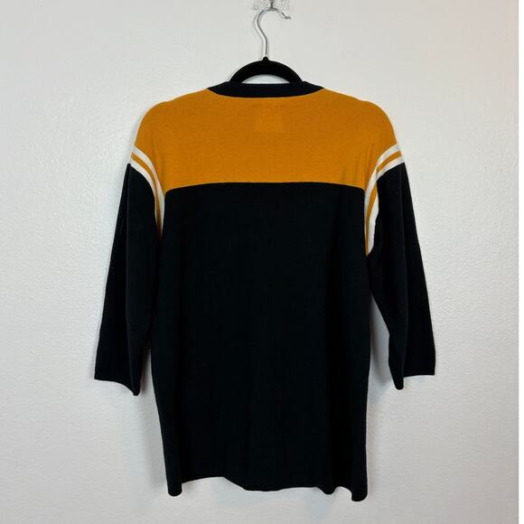 UNIF Randall Color Block Crewneck Varsity Pullover Sweater XS - Picture 2 of 4